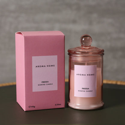 Ins Style Scented Candle Vintage Glass Jar Aromatherapy Soy Wax Candle Essential Oils Home Decorati 2