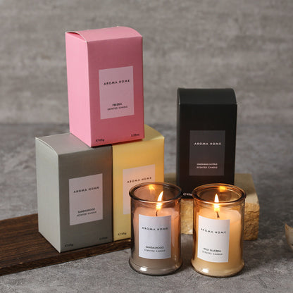 Ins Style Scented Candle Vintage Glass Jar Aromatherapy Soy Wax Candle Essential Oils Home Decorati 1