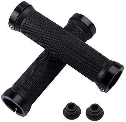 Alloy Lock Bicycle Rubber Grips, Double Aluminum Lock Handlebar Grips, Non Slip Bike Grips