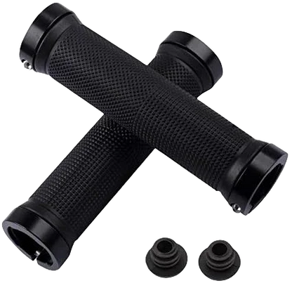 Alloy Lock Bicycle Rubber Grips, Double Aluminum Lock Handlebar Grips, Non Slip Bike Grips