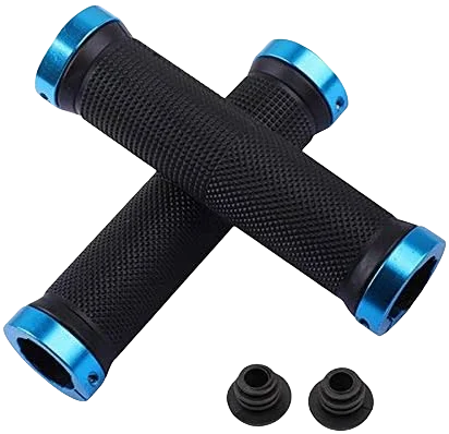 Alloy Lock Bicycle Rubber Grips, Double Aluminum Lock Handlebar Grips, Non Slip Bike Grips