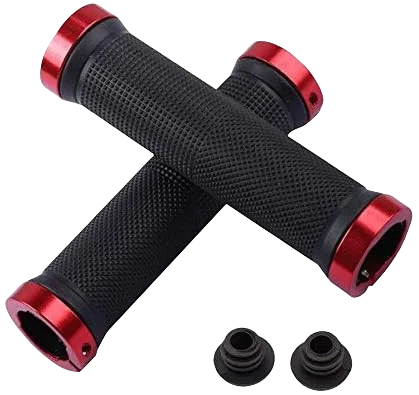 Alloy Lock Bicycle Rubber Grips, Double Aluminum Lock Handlebar Grips, Non Slip Bike Grips