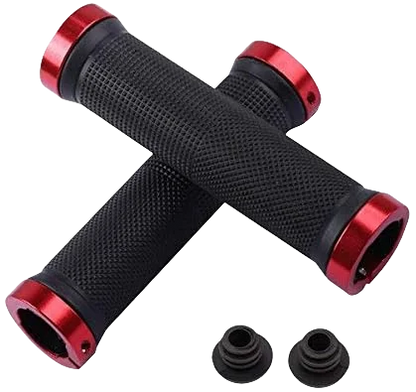 Alloy Lock Bicycle Rubber Grips, Double Aluminum Lock Handlebar Grips, Non Slip Bike Grips