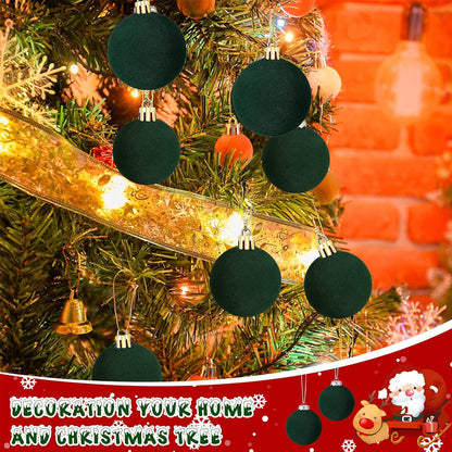 Plush Flocked Hanging Balls For Holiday Decor Velvet Christmas Tree Ornaments Christmas Decoration  1