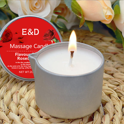 Rose Scented Massage Oil Candle, Aromatherapy Body Oil for Pure Relaxation, Home Spa Gift Set