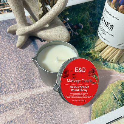 Rose Scented Massage Oil Candle, Aromatherapy Body Oil for Pure Relaxation, Home Spa Gift Set