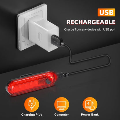 Bright Bicycle Rear Light USB Rechargeable LED Bike Tail Light Safety Cycling Flashlight Lighting M 4