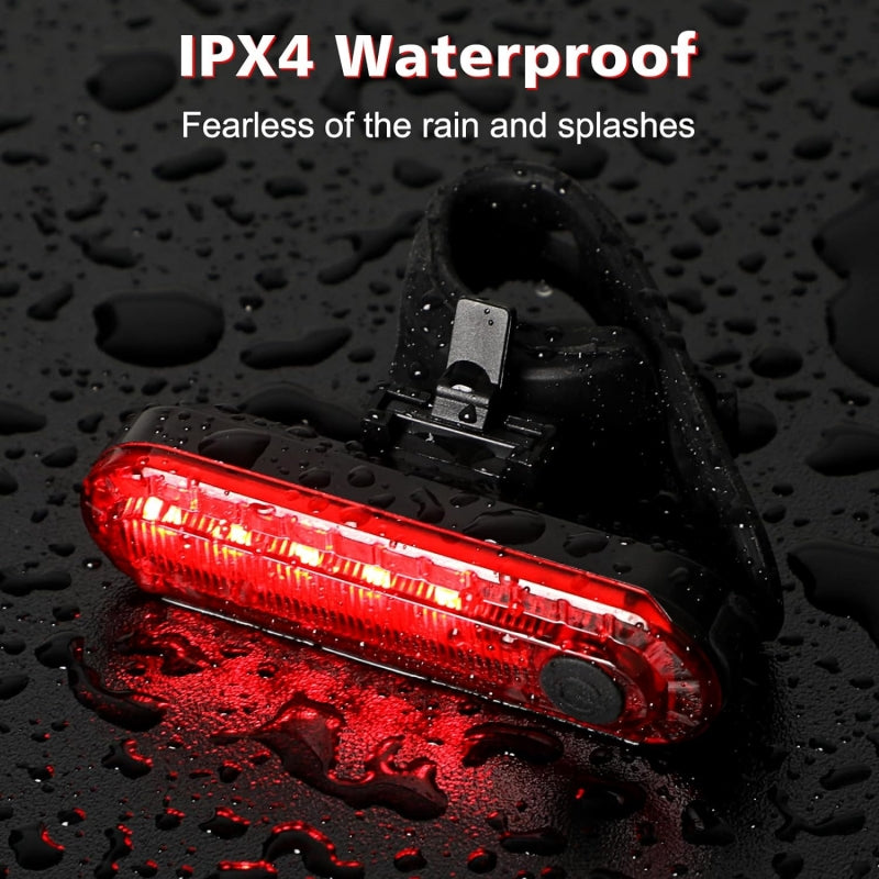 Bright Bicycle Rear Light USB Rechargeable LED Bike Tail Light Safety Cycling Flashlight Lighting M 2