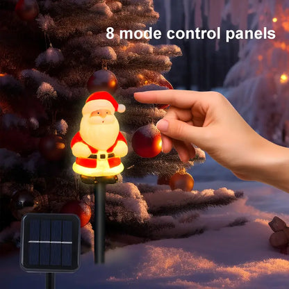 Solar Powered Christmas Santa Claus Pathway Lights Garden Stake Lights Xmas Holiday Patio Camping D 3