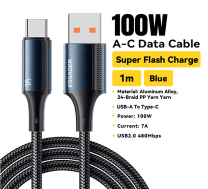 PowerLink 100W USBC Fast Charging Cable 7A 4