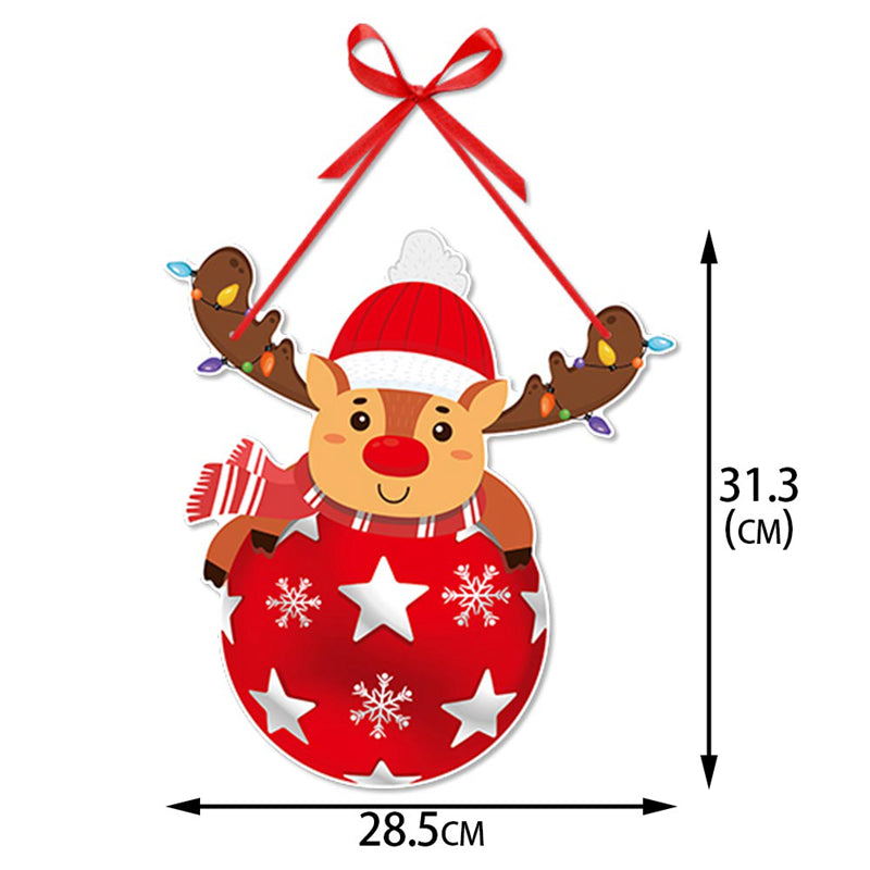 Christmas Door Hanger Snowman And Santa Claus Ornament Holiday Home Decoration Xmas Tree Hanging Pe 5
