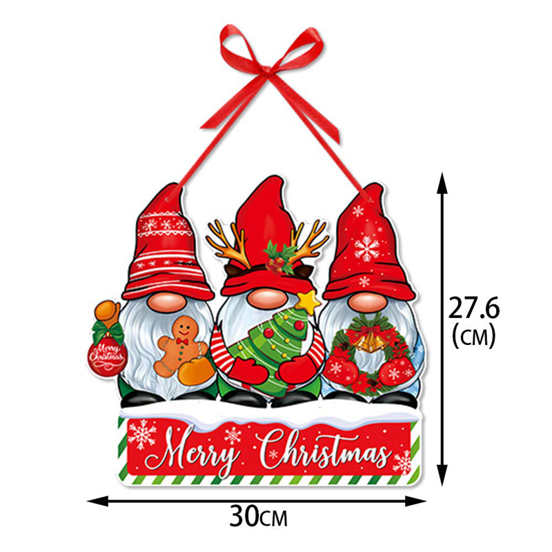 Christmas Door Hanger Snowman And Santa Claus Ornament Holiday Home Decoration Xmas Tree Hanging Pe 7