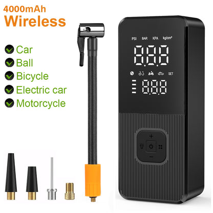 Wireless Portable Air Pump Electric Tire Inflator Car Bike Motorcycle Air Compressor Accessories 5