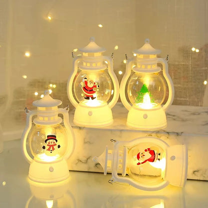 Santa Claus Merry Christmas Decorations, LED Lantern Light Christmas Ornaments, Home Xmas Decor