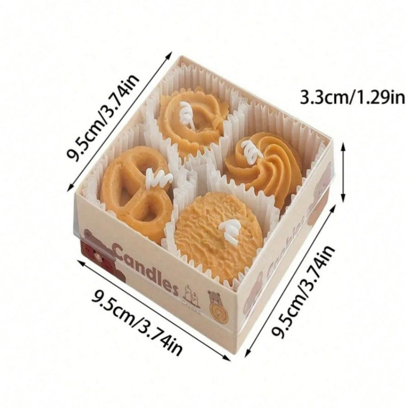 Creative Candles Gift Set, Biscuit Candles and Cookie Scented Candles, Modeling Wax Holiday Decoration
