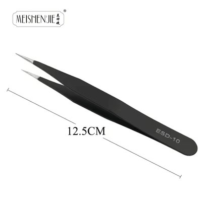 ProGlam Stainless Steel Curved And Straight Tip Tweezer Set For Eyebrows And False Lashes 2