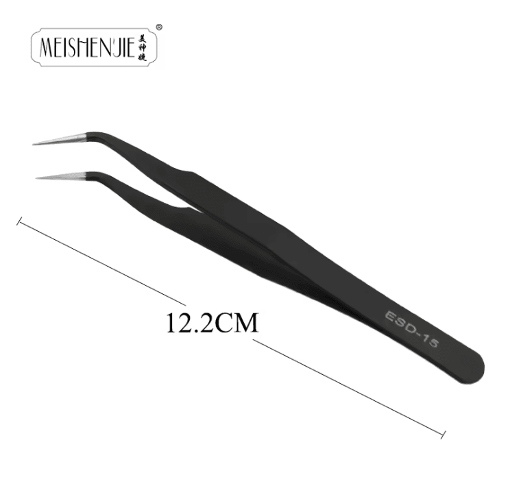 ProGlam Stainless Steel Curved And Straight Tip Tweezer Set For Eyebrows And False Lashes 3