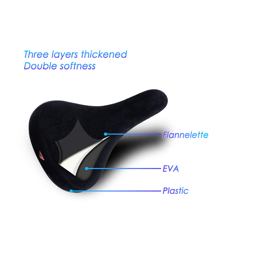 Flannelette Bike Seat Wheelie Black Bicycle Saddle With Logos Embroidery Logo Rail 2