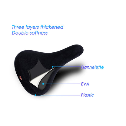 Flannelette Bike Seat Wheelie Black Bicycle Saddle With Logos Embroidery Logo Rail 2