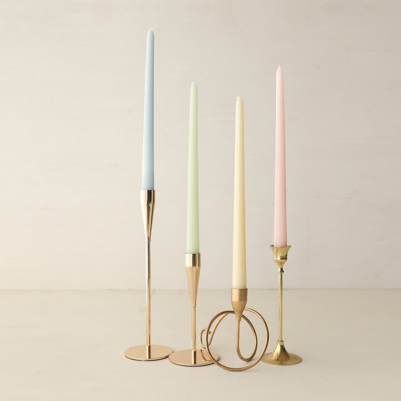 Long Burning Taper Candles, 4 Pack, Dripless Smokeless Unscented, for Home Interior and Valentine's Decor