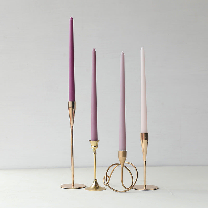 Long Burning Taper Candles, 4 Pack, Dripless Smokeless Unscented, for Home Interior and Valentine's Decor