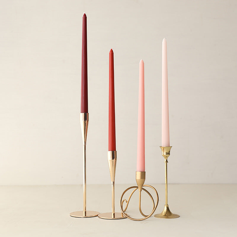 Long Burning Taper Candles, 4 Pack, Dripless Smokeless Unscented, for Home Interior and Valentine's Decor