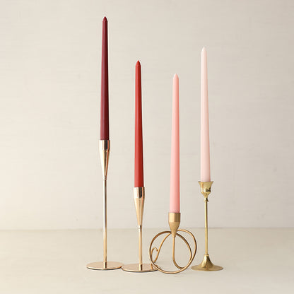 Long Burning Taper Candles, 4 Pack, Dripless Smokeless Unscented, for Home Interior and Valentine's Decor