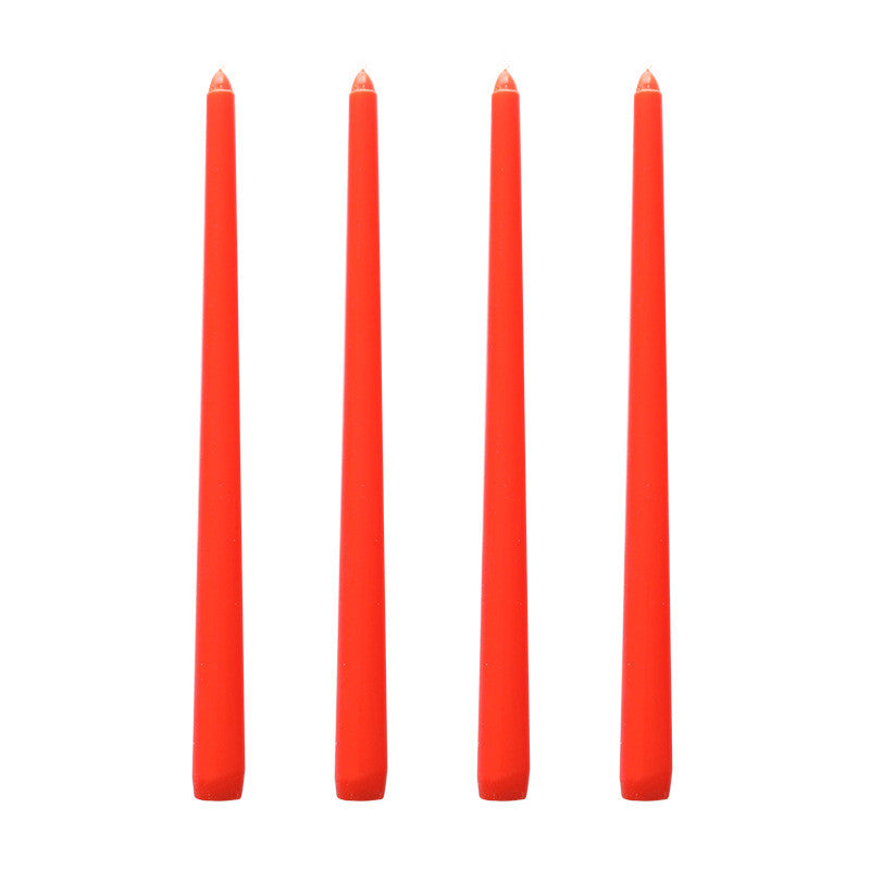 Long Burning Taper Candles, 4 Pack, Dripless Smokeless Unscented, for Home Interior and Valentine's Decor