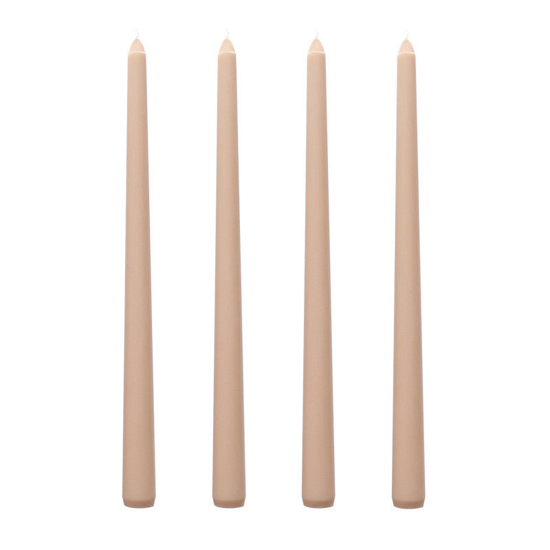 Long Burning Taper Candles, 4 Pack, Dripless Smokeless Unscented, for Home Interior and Valentine's Decor