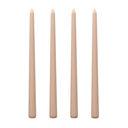 Long Burning Taper Candles, 4 Pack, Dripless Smokeless Unscented, for Home Interior and Valentine's Decor