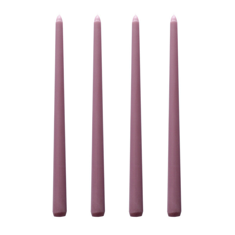 Long Burning Taper Candles, 4 Pack, Dripless Smokeless Unscented, for Home Interior and Valentine's Decor