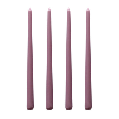 Long Burning Taper Candles, 4 Pack, Dripless Smokeless Unscented, for Home Interior and Valentine's Decor