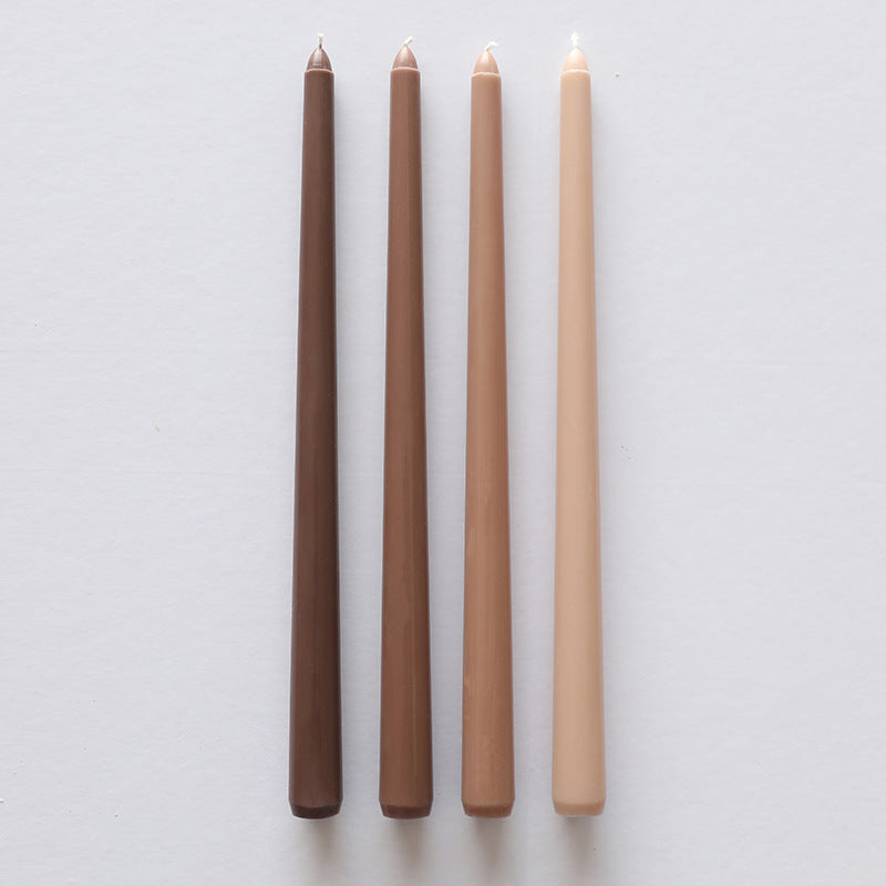 Long Burning Taper Candles, 4 Pack, Dripless Smokeless Unscented, for Home Interior and Valentine's Decor