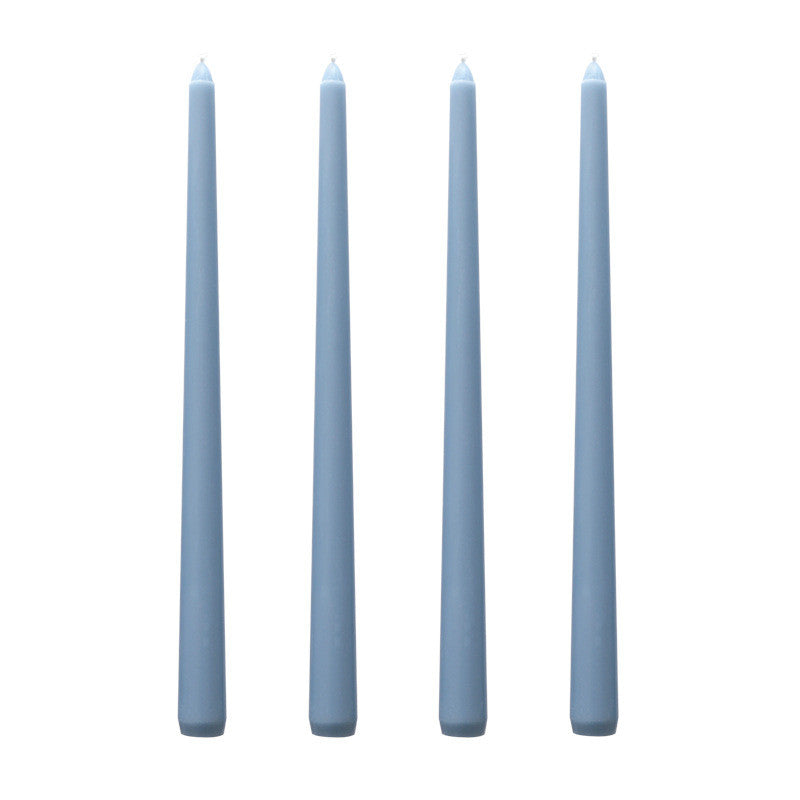 Long Burning Taper Candles, 4 Pack, Dripless Smokeless Unscented, for Home Interior and Valentine's Decor