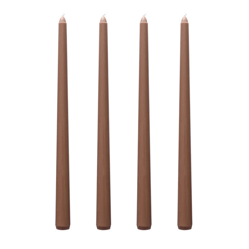 Long Burning Taper Candles, 4 Pack, Dripless Smokeless Unscented, for Home Interior and Valentine's Decor