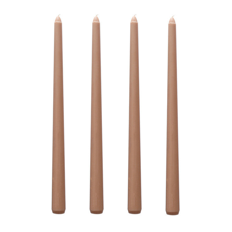Long Burning Taper Candles, 4 Pack, Dripless Smokeless Unscented, for Home Interior and Valentine's Decor