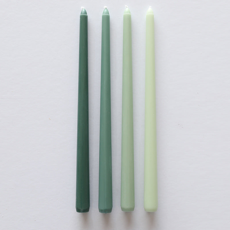Long Burning Taper Candles, 4 Pack, Dripless Smokeless Unscented, for Home Interior and Valentine's Decor