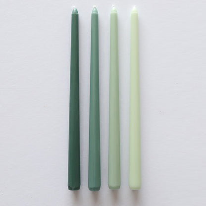 Long Burning Taper Candles, 4 Pack, Dripless Smokeless Unscented, for Home Interior and Valentine's Decor