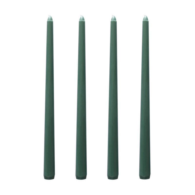 Long Burning Taper Candles, 4 Pack, Dripless Smokeless Unscented, for Home Interior and Valentine's Decor