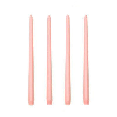 Long Burning Taper Candles, 4 Pack, Dripless Smokeless Unscented, for Home Interior and Valentine's Decor