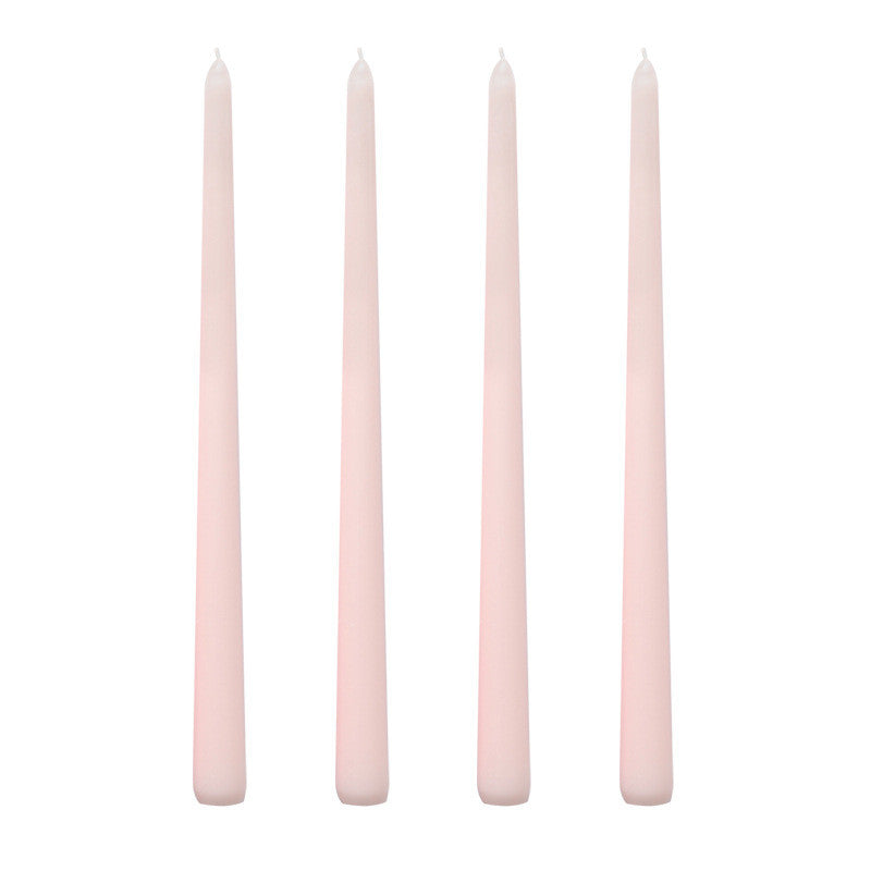Long Burning Taper Candles, 4 Pack, Dripless Smokeless Unscented, for Home Interior and Valentine's Decor
