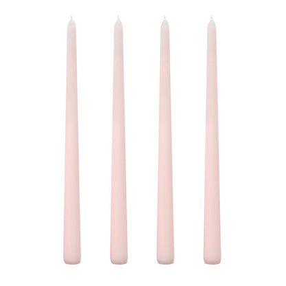 Long Burning Taper Candles, 4 Pack, Dripless Smokeless Unscented, for Home Interior and Valentine's Decor