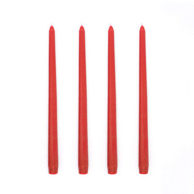 Long Burning Taper Candles, 4 Pack, Dripless Smokeless Unscented, for Home Interior and Valentine's Decor