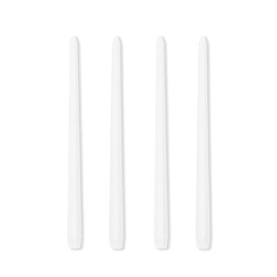 Long Burning Taper Candles, 4 Pack, Dripless Smokeless Unscented, for Home Interior and Valentine's Decor
