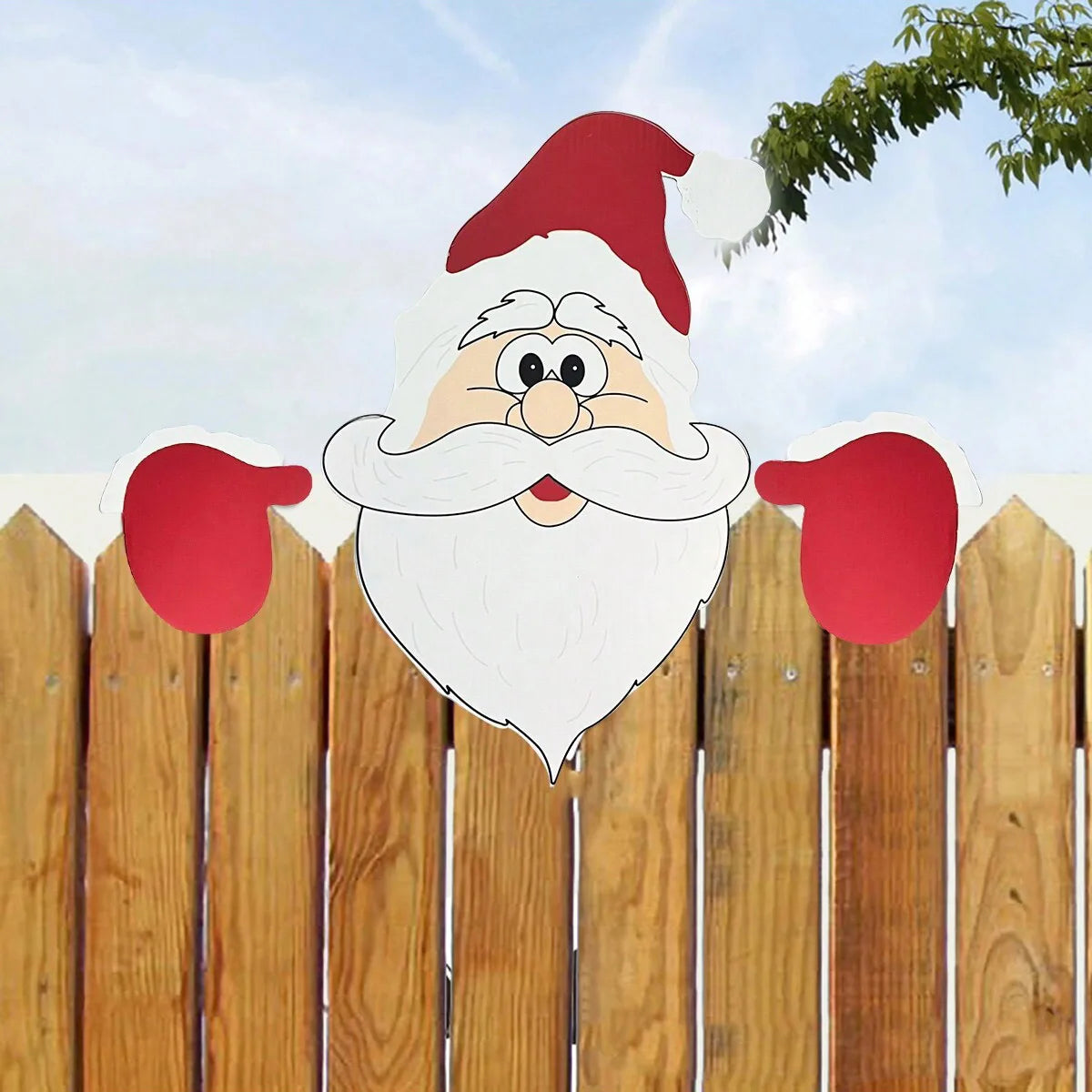 Santa Clause Peeker Yard Ornament Christmas Fence Decoration Indoor Outdoor Holiday Placard DIY Fes 2