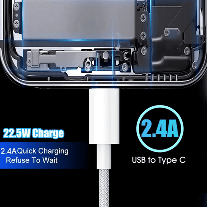 TurboCharge 60W Nylon Braided USBC Cable For IPhone 4