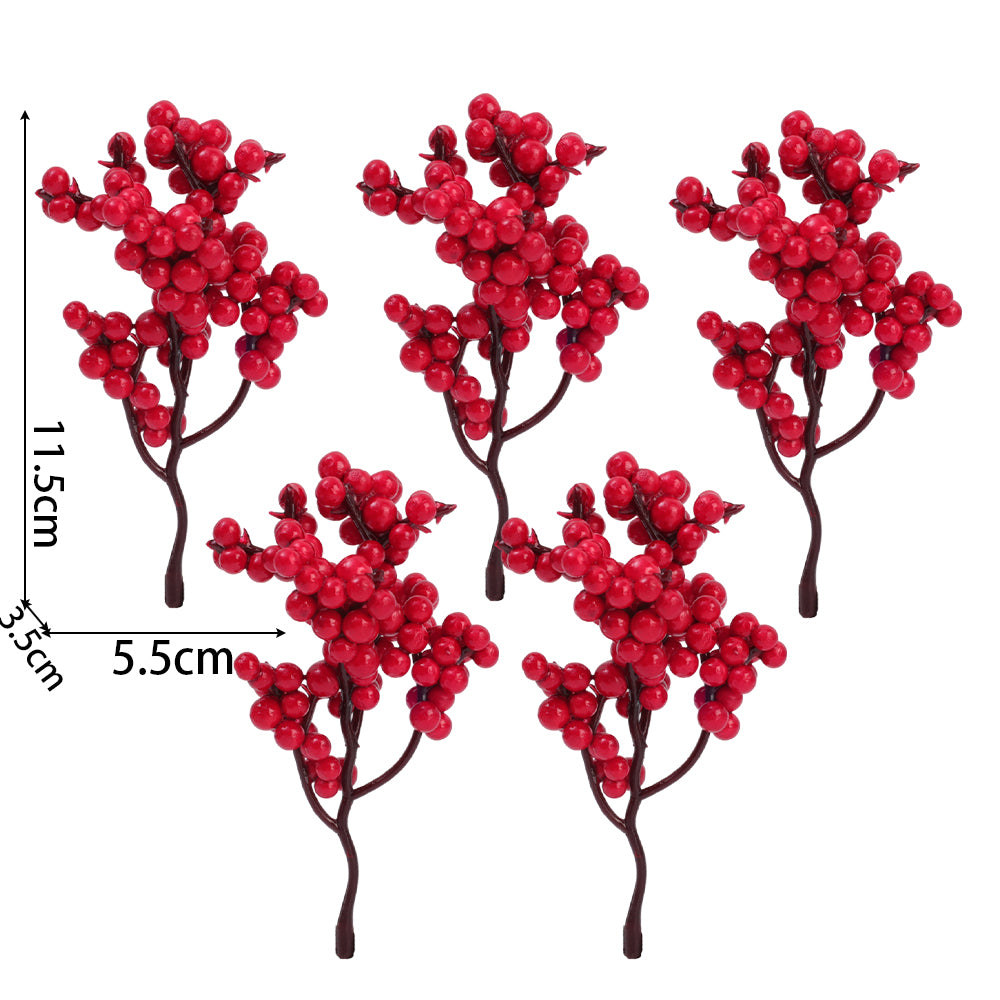 Cherry Stamen For Home Decor Christmas Decoration Red Berry Branches Wedding Wreath Flowers Accesso 6