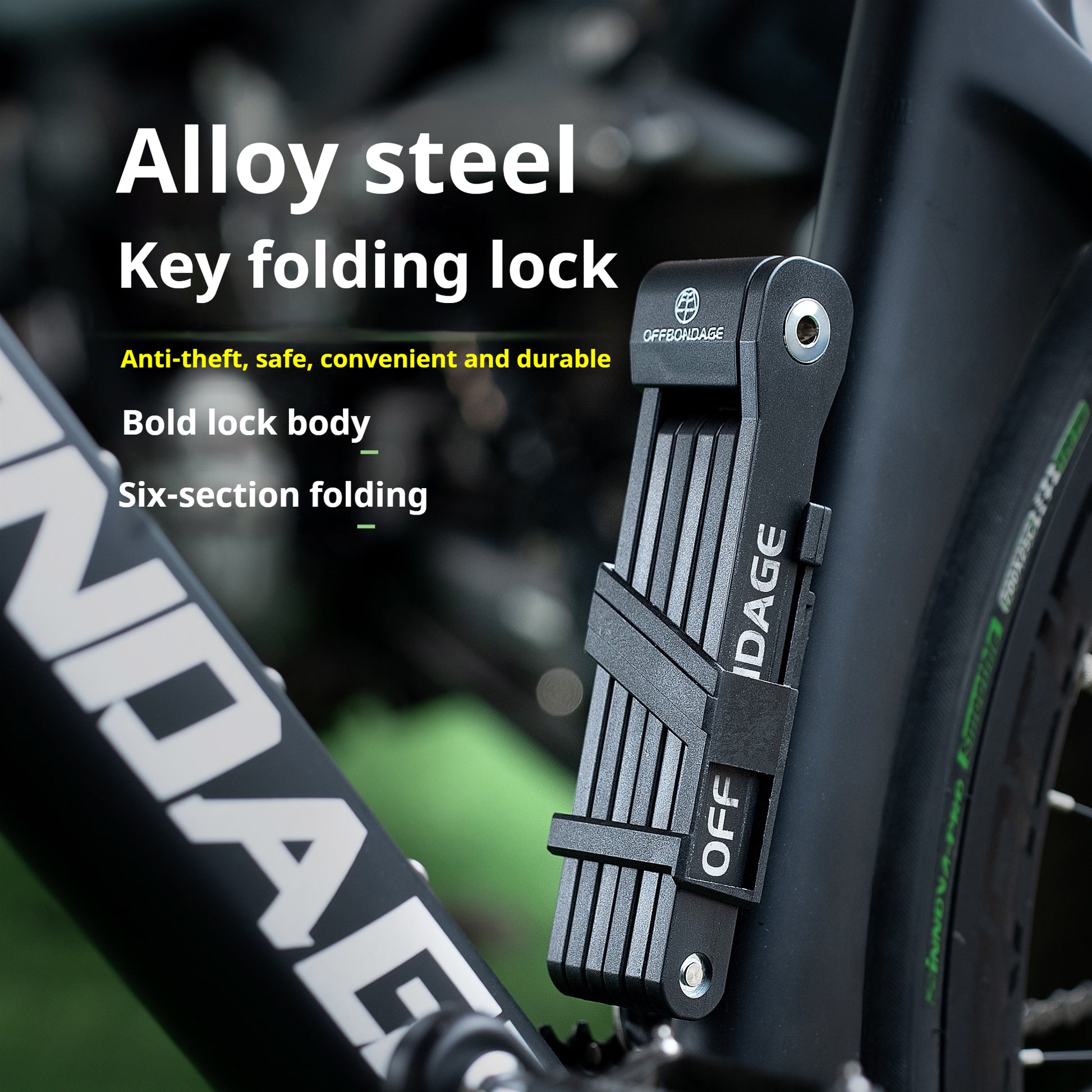Foldable Bicycle Lock High Security Anti Theft Bike Lock For MTB Road EBike Scooter Durable Folding 1