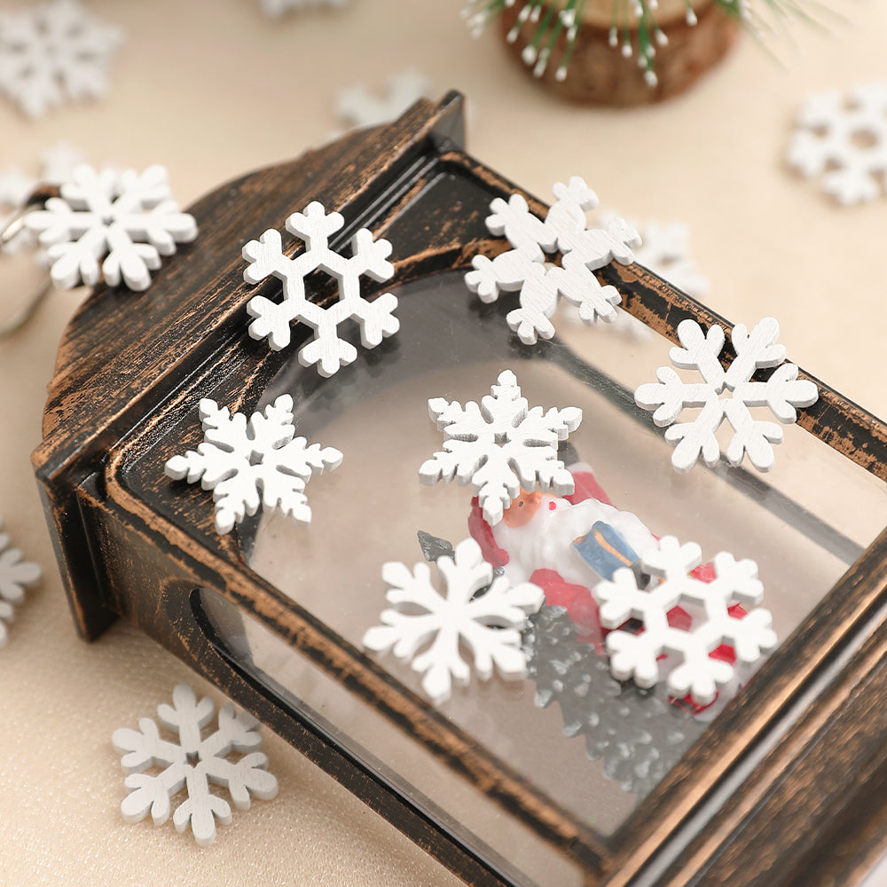 Christmas Decoration Tree, White Wooden Snowflake, Ornaments for Home Decor, DIY Gifts Accessories for New Year