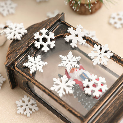 Christmas Decoration Tree, White Wooden Snowflake, Ornaments for Home Decor, DIY Gifts Accessories for New Year